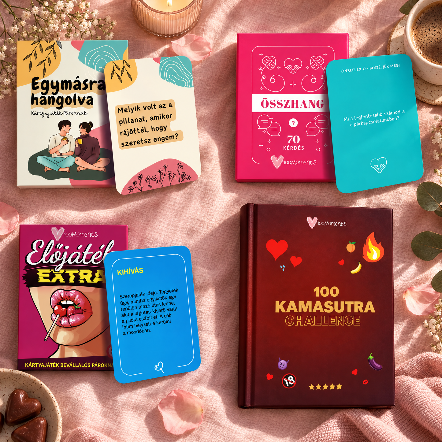 Egymásra hangolva + Összhang + Előjáték Extra + 100 Kamasutra Challenge kaparós könyv