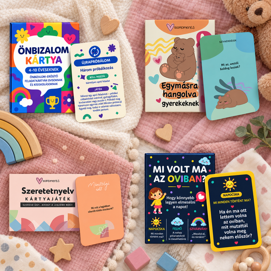 Önbizalom-erősítő kártyák + Egymásra hangolva gyerek + Szeretetnyelv + Mi volt ma az oviban?