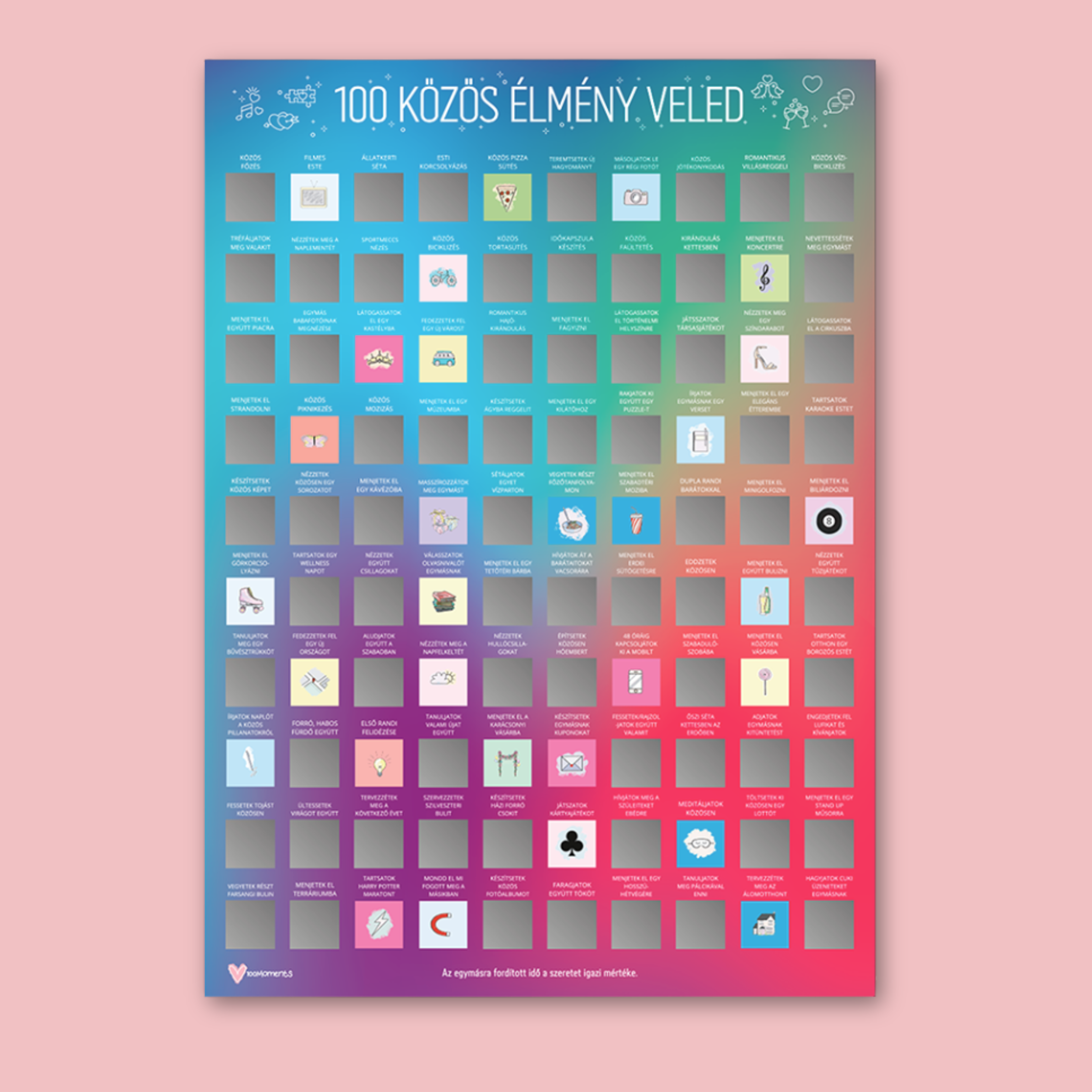 100 Közös élmény veled kaparós poszter - Pároknak
